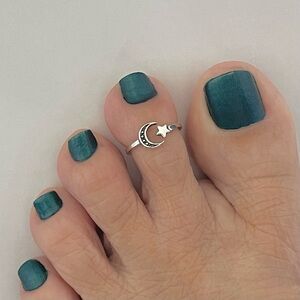 Sterling Silver Moon And Star Toe Ring, Midi Ring, Celestial Ring, Silver Rings